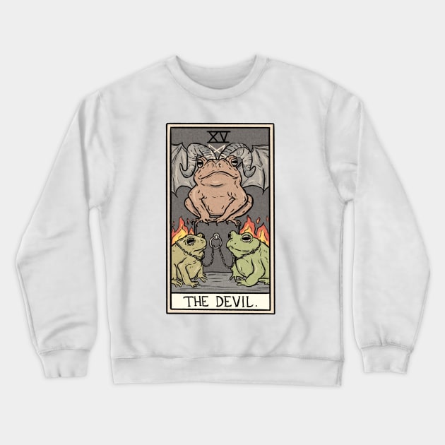 The Devil Toad Tarot Card Crewneck Sweatshirt by Jewelia